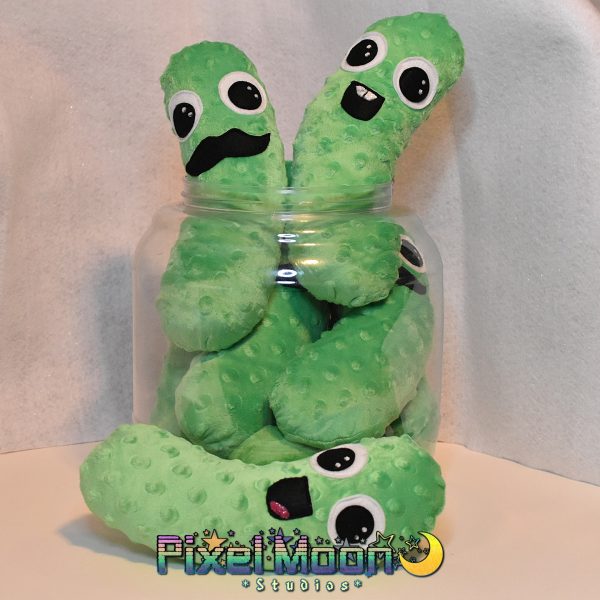 Stuffed Pickle Pals in a Jar